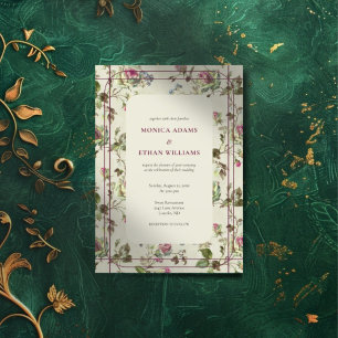 Rosengarten Rosen vintage botanische Hochzeit Einladung