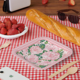 Rosengarten und Monstera Elegantes 7-jähriges Part Pappteller