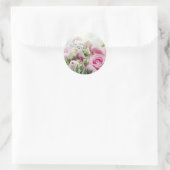 Rosengarten und Peony Buds Eleganter Umschlag Aufk Runder Aufkleber (Tasche)