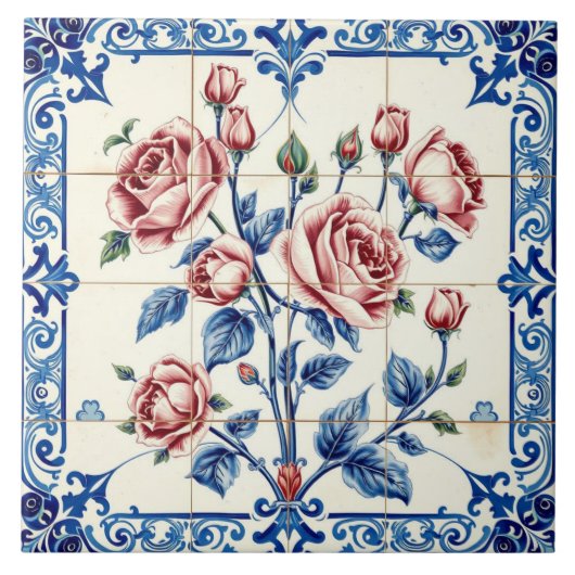 Rosengartenfliese Fliese (Vorderseite)