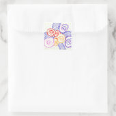 Rosengebinde Quadratischer Aufkleber (Tasche)