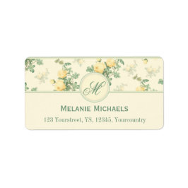 Rosengelbe Rosen: Blumenbezeichnungen Adressaufkleber