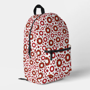 Rosengirlande-Polka-Muster für rote Rosenliebhaber Bedruckter Rucksack