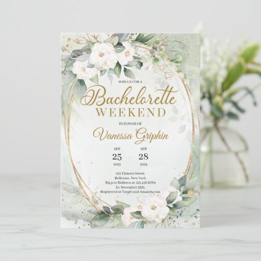 Rosengold-Bachelorette Einladung (Stehend Vorderseite)