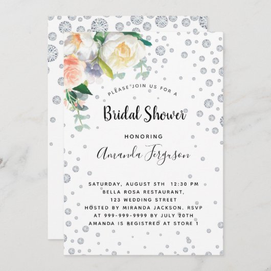 Rosengold-Brautparty Einladung (Vorne/Hinten)