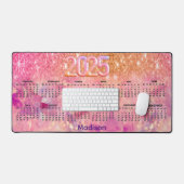 Rosengold Chic ombre 2025 Monogramm Kalender Schreibtischunterlage (Tastatur & Maus)