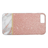 Rosengold Glitzer und Marmor Case-Mate iPhone Hülle (Rückseite (Horizontal))