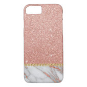 Rosengold Glitzer und Marmor Case-Mate iPhone Hülle (Rückseite)