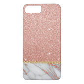 Rosengold Glitzer und Marmor Case-Mate iPhone Hülle (Rückseite)