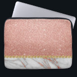 Rosengold Glitzer und Marmor Laptopschutzhülle<br><div class="desc">Rosa Rose Gold Imitate Glitzer und sparkle Eleganter Marmorschlauch.</div>