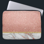 Rosengold Glitzer und Marmor Laptopschutzhülle<br><div class="desc">Rosa Rose Gold Imitate Glitzer und sparkle Eleganter Marmorschlauch.</div>