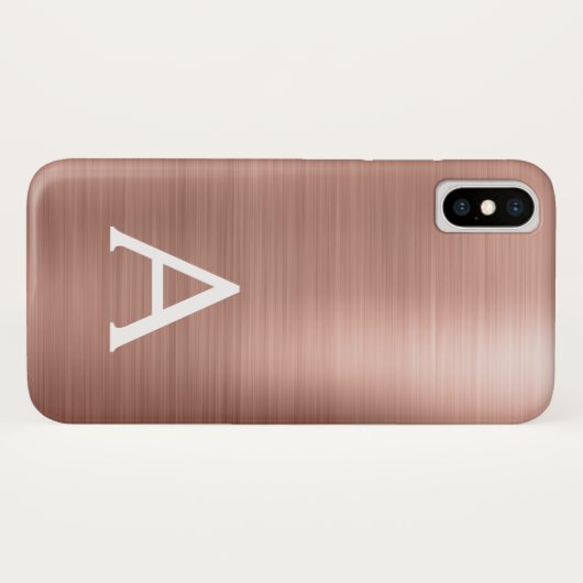 Rosengold-Metal-Monogramm Case-Mate iPhone Hülle (Rückseite (Horizontal))