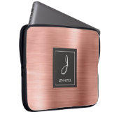Rosengold-Metal-Monogramm Laptopschutzhülle (Vorne Rechts)