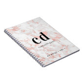 Rosengold-Monogramm Erstminimalistin Notizblock (Rechte Seite)