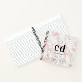 Rosengold-Monogramm Erstminimalistin Notizblock (Innenseite)