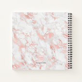 Rosengold-Monogramm Erstminimalistin Notizblock (Rückseite)