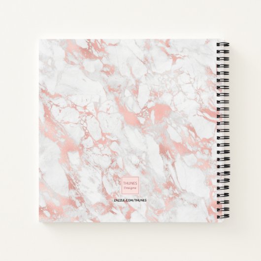 Rosengold-Monogramm Erstminimalistin Notizblock (Rückseite)