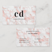 Rosengold-Monogramm Erstminimalistin Visitenkarte (Vorne/Hinten)