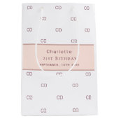 Rosengold-Monogramm Mittlere Geschenktüte (Vorderseite)