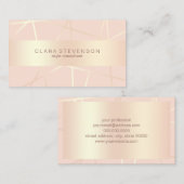 Rosengold u. erröten rosa geometrischer Artberater Visitenkarte (Vorne/Hinten)