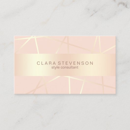 Rosengold u. erröten rosa geometrischer Artberater Visitenkarte (Vorderseite)