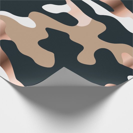 Rosengold und schwarzes Tarnungsverpackungspapier Geschenkpapier (Ecke)