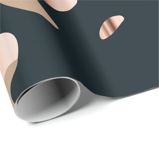 Rosengold und schwarzes Tarnungsverpackungspapier Geschenkpapier (Rolleneckpunkt)