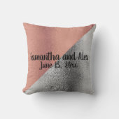 Rosengold und Silbermetall Kissen (Vorderseite)