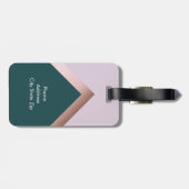 Rosengoldaquamariner und lila geometrischer gepäckanhänger (Rückseite horizontal)