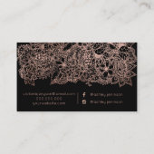 Rosengoldblumenmake-uphaartypographie Visitenkarte (Rückseite)