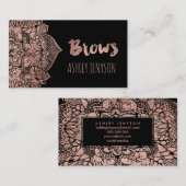 Rosengoldboho Blumenmandala-Brauentypographie Visitenkarte (Vorne/Hinten)