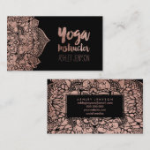 Rosengoldboho Blumenmandala-Yogatypographie Visitenkarte (Vorne/Hinten)