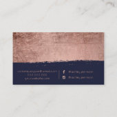 Rosengoldbrushstrokemarinehaar-Make-uptypographie Visitenkarte (Rückseite)