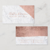 Rosengoldbrushstrokemarmor-Make-uptypographie Visitenkarte (Vorne/Hinten)