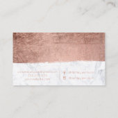 Rosengoldbrushstrokemarmor-Make-uptypographie Visitenkarte (Rückseite)