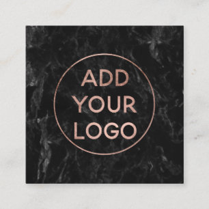 Rosengoldchicschwarzmarmor des kundenspezifischen quadratische visitenkarte