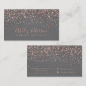 Rosengoldconfettizementhaar-Make-uptypographie Visitenkarte (Vorne/Hinten)