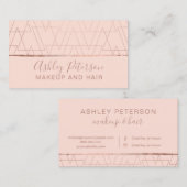 Rosengolddreiecke erröten Haarmake-uptypographie Visitenkarte (Vorne/Hinten)