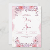 Rosengoldene Hochzeit Einladung (Vorderseite)