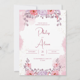 Rosengoldene Hochzeit Einladung