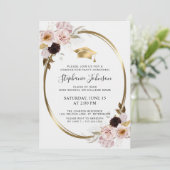 Rosengoldene Metallic Graduation Party Einladung (Stehend Vorderseite)