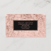 Rosengolderröten blumenmandala-Haartypographie Visitenkarte (Rückseite)