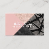 Rosengoldfarbblock Watercolor-Make-uptypographie Visitenkarte (Vorderseite)