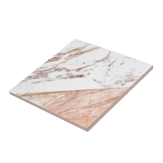 Rosengoldfolie über Marmor Fliese (Seite)