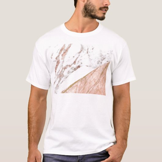 Rosengoldfolie über Marmor T-Shirt (Vorderseite)