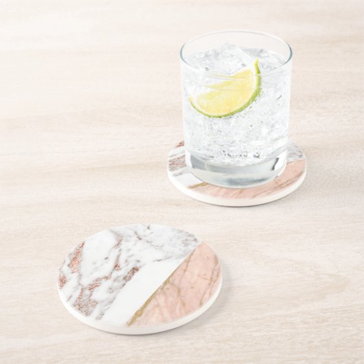 Rosengoldfolie über Marmor Untersetzer (Seite)