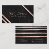 Rosengoldgeo Tafelhaar-Make-uptypographie Visitenkarte (Vorne/Hinten)