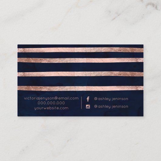 Rosengoldgeometrische Visitenkarte (Rückseite)