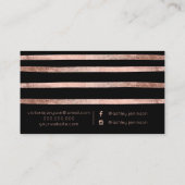 Rosengoldgeometrische Visitenkarte (Rückseite)