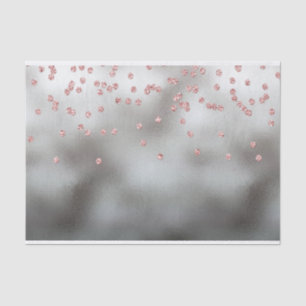 RosengoldGlitter Confetti auf Silber Seidenpapier